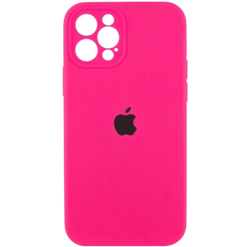 Противоударный чехол Silicone Case Full Camera Protective AA для Apple iPhone 12 Pro Max 6.7" Розовый/Barbie pink