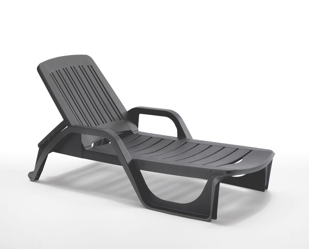 Шезлонг складаний Bica Zanzibar із підлокітниками 190х71х46 см Графіт (CNT00012553)