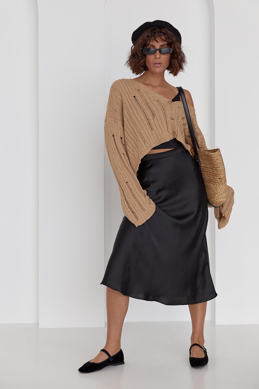 Кардиган жіночий у стилі гранж S Кавовий (11643837) - фото 9 Кардиган жіночий у стилі гранж S Кавовий (11643837) - фото 9