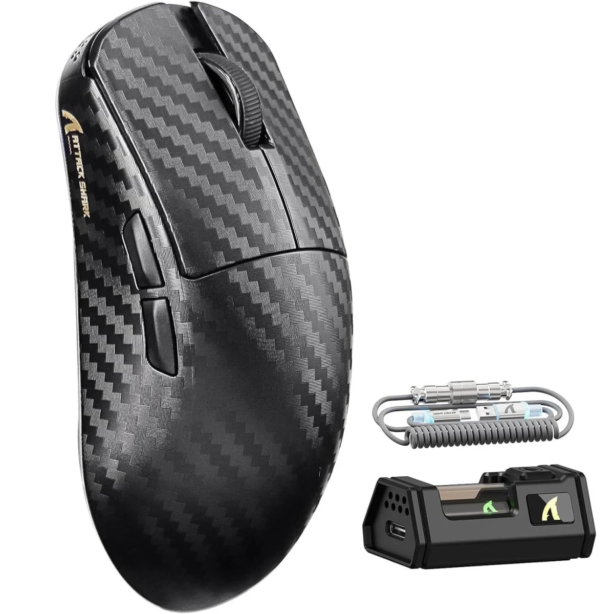 Комп'ютерна мишка attack shark R11 ULTRA 42000 DPI PAW3950 MAX Carbon Shark 8K Black (32646436)