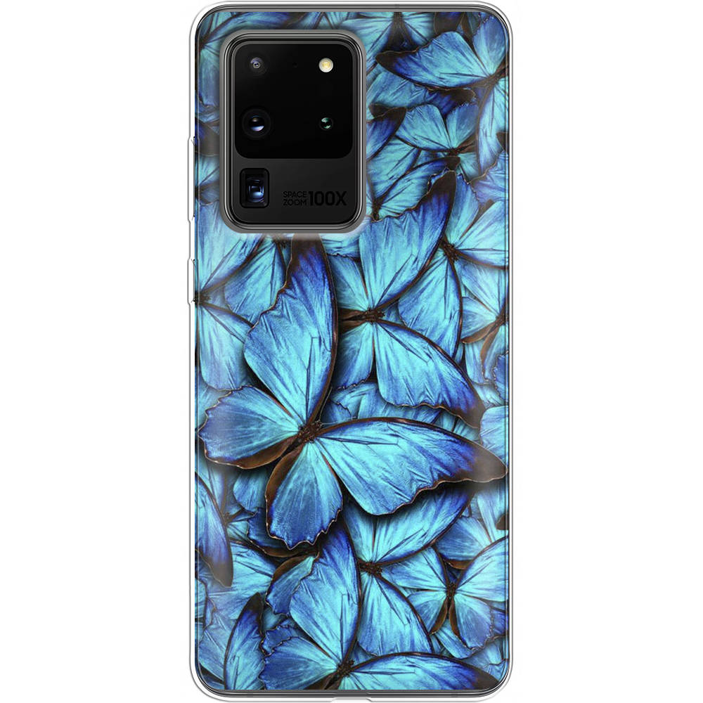 Чехол Boxface Samsung G988 Galaxy S20 Ultra лазурные бабочки Прозрачный силикон (38878-up1550-38878)