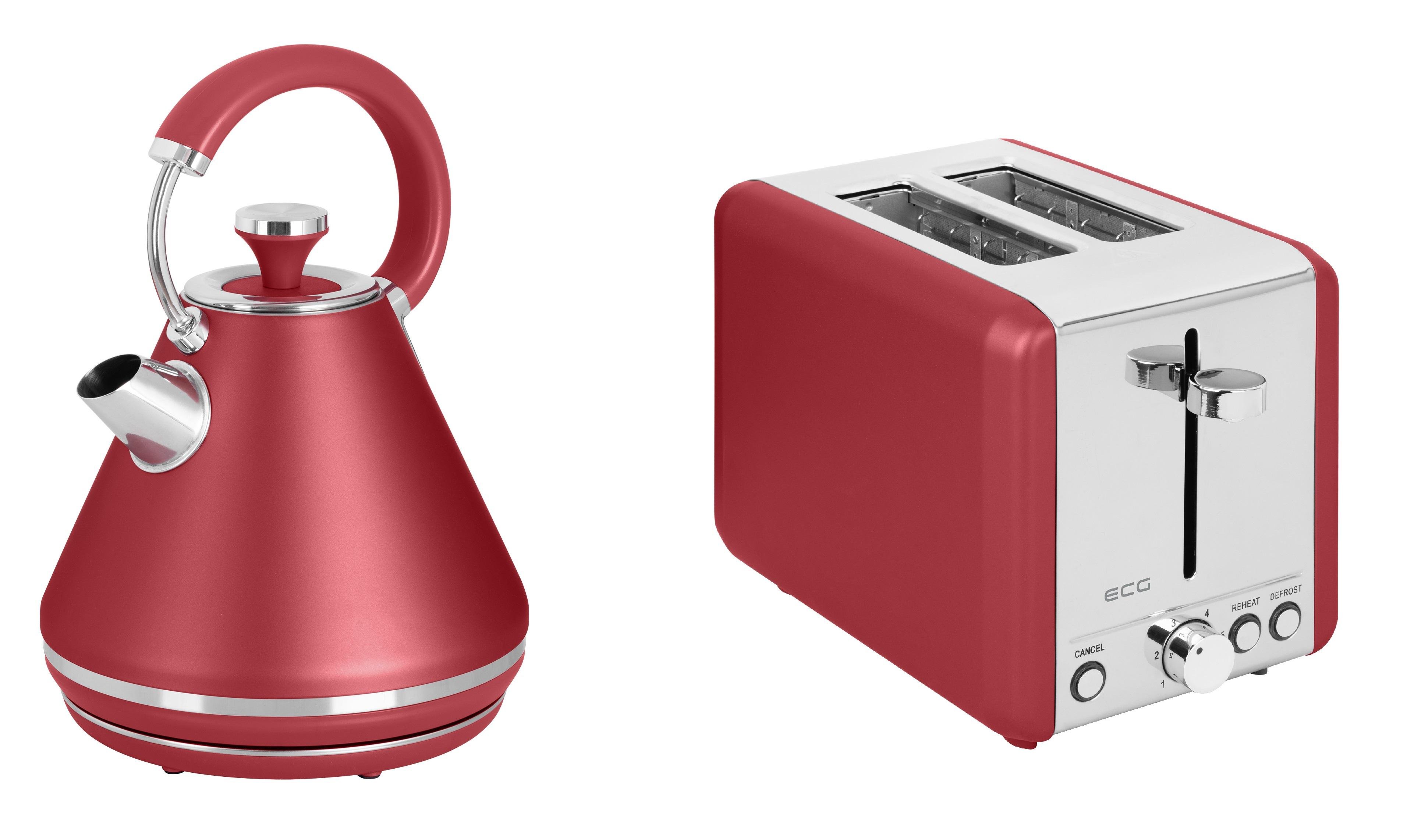 Комплект з електрочайника ECG RK 1708 Tradizione Corsa та тостера ECG ST 2708 Tradizione Corsa