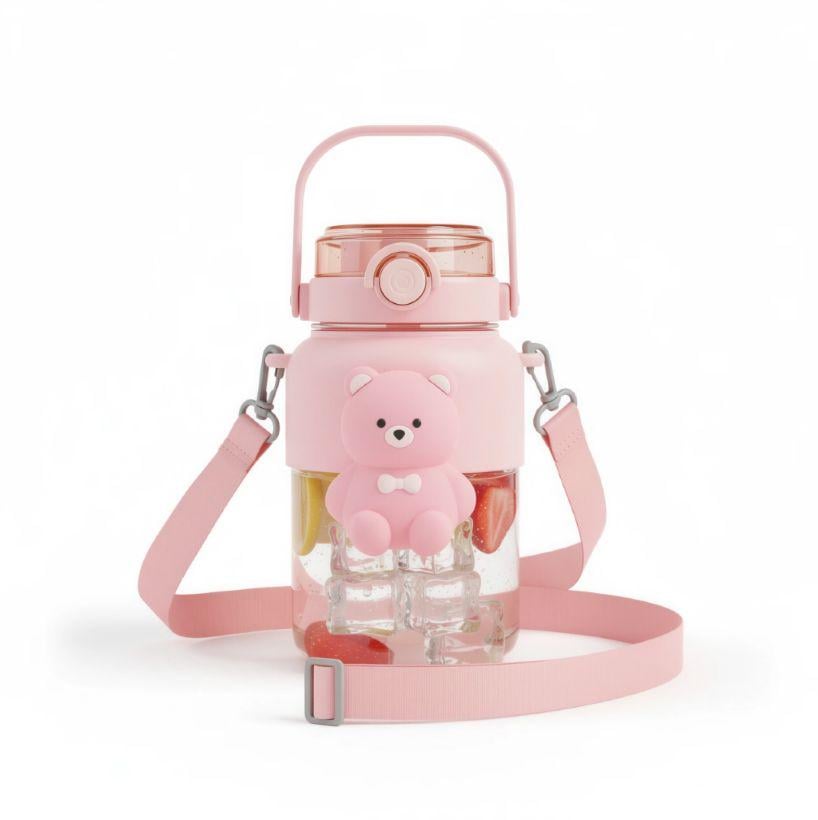 Бутылка детская Медвежонок 1000 мл Розовый (2416098583)