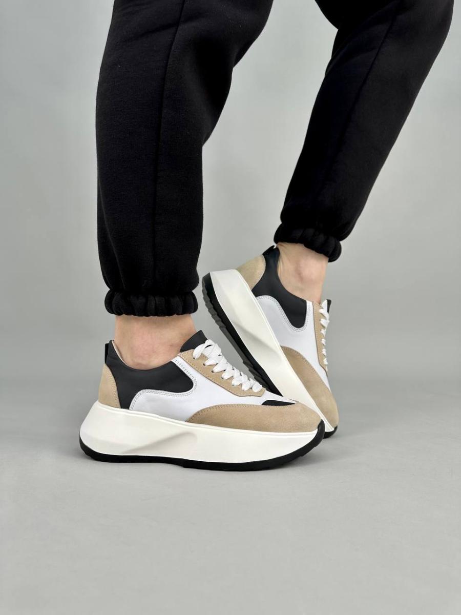 Кроссовки женские кожаные с вставками замши р. 36 Разноцветный (5600-1/36)