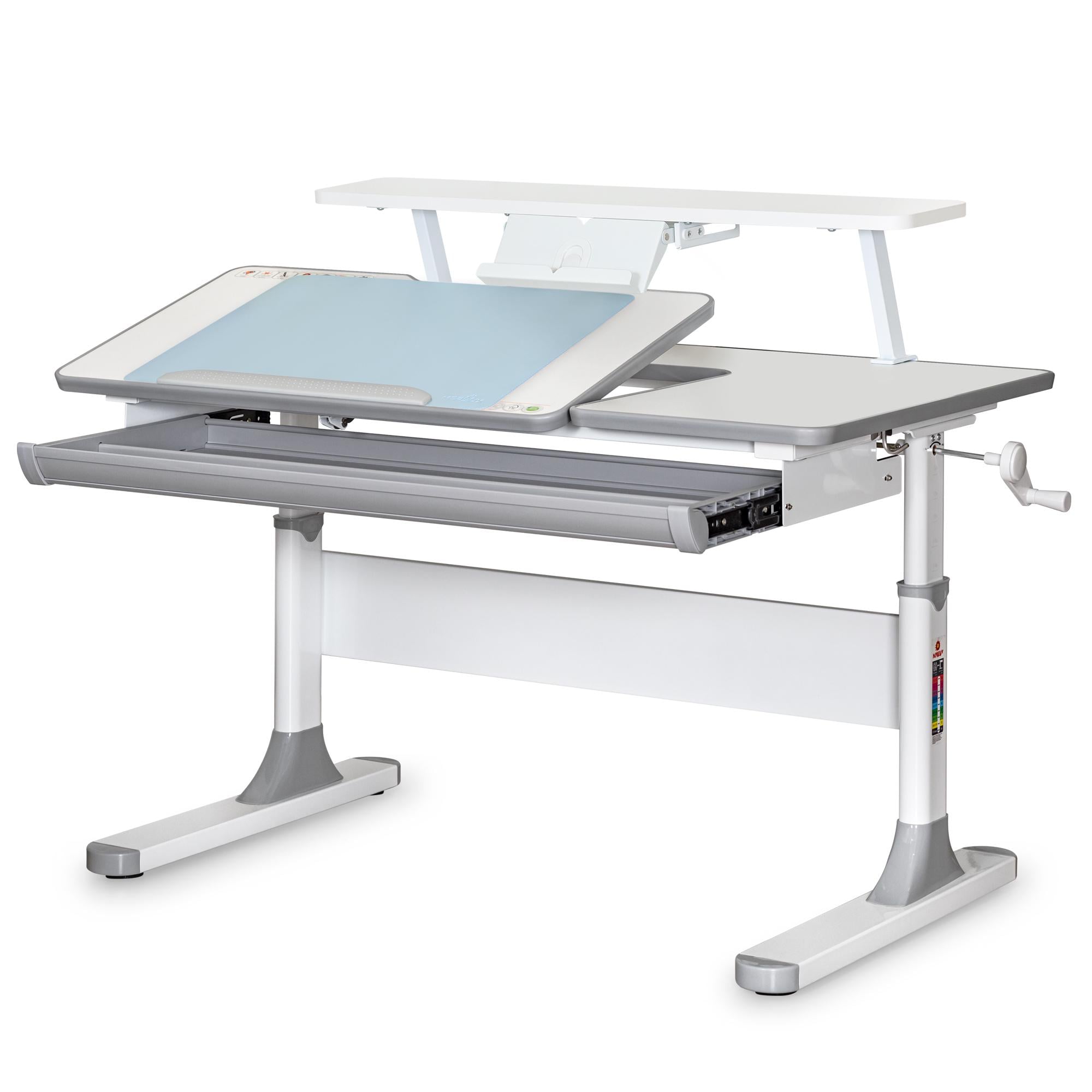 Парта-трансформер школьная Mealux Vancouver Multicolor детская с полкой S50 Белый/Серый