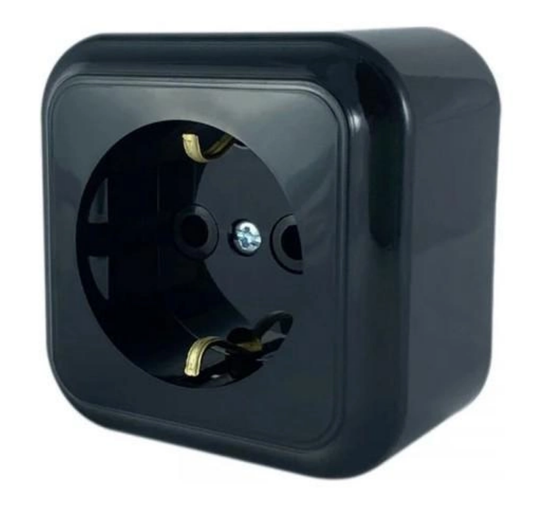 Розетка одноместная MARSHEL MAGLEV RO16-239 с заземлением Black (RO16-239 Black)