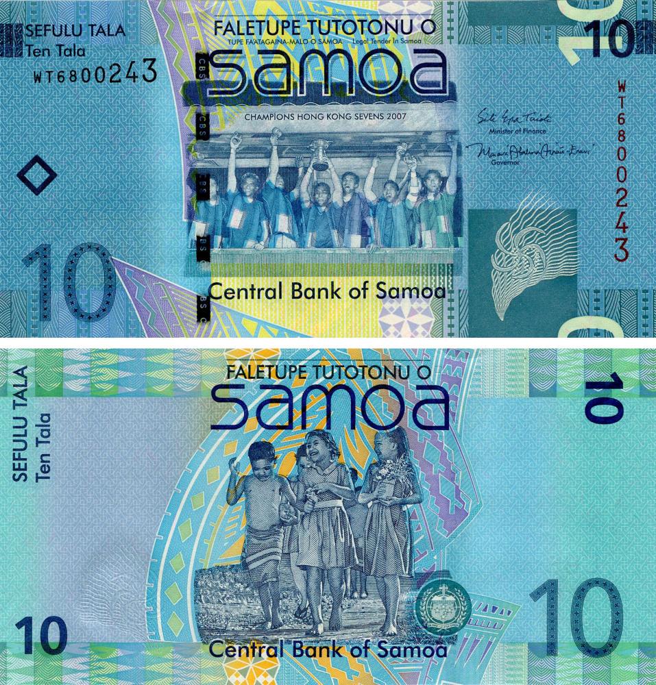 Коллекционная банкнота Самоа 10 тала 2017 UNC P39b (Б15645)