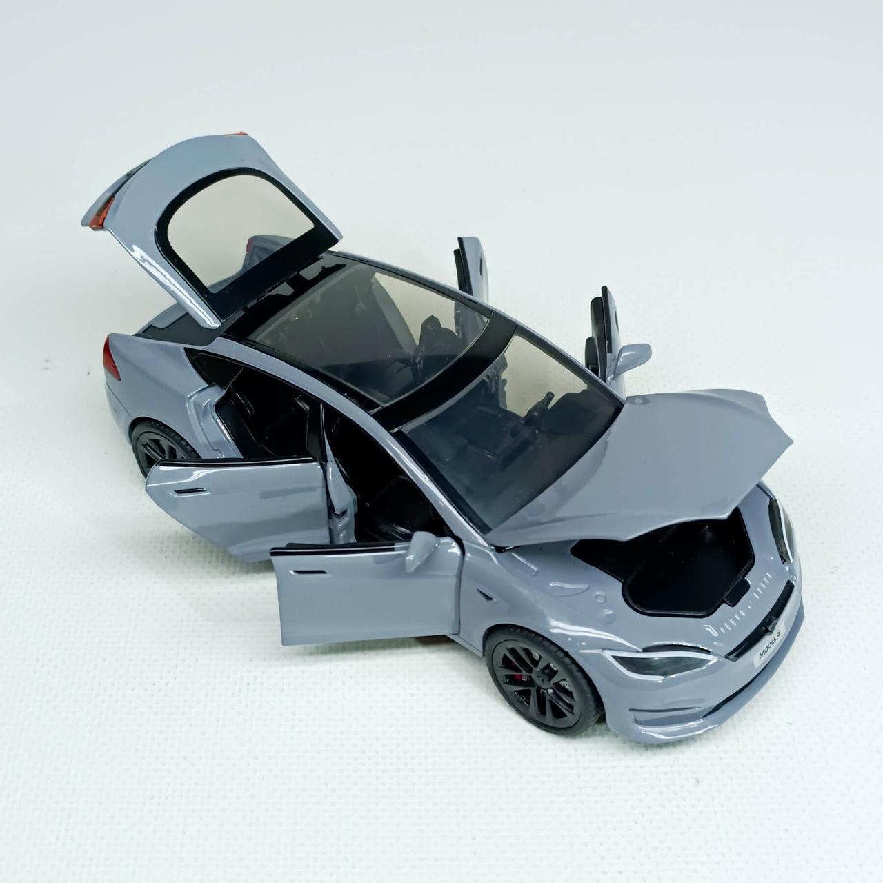 Машинка Автопром Tesla модель S с зарядной станцией 1:24 18 см Серый (AP7713-5)