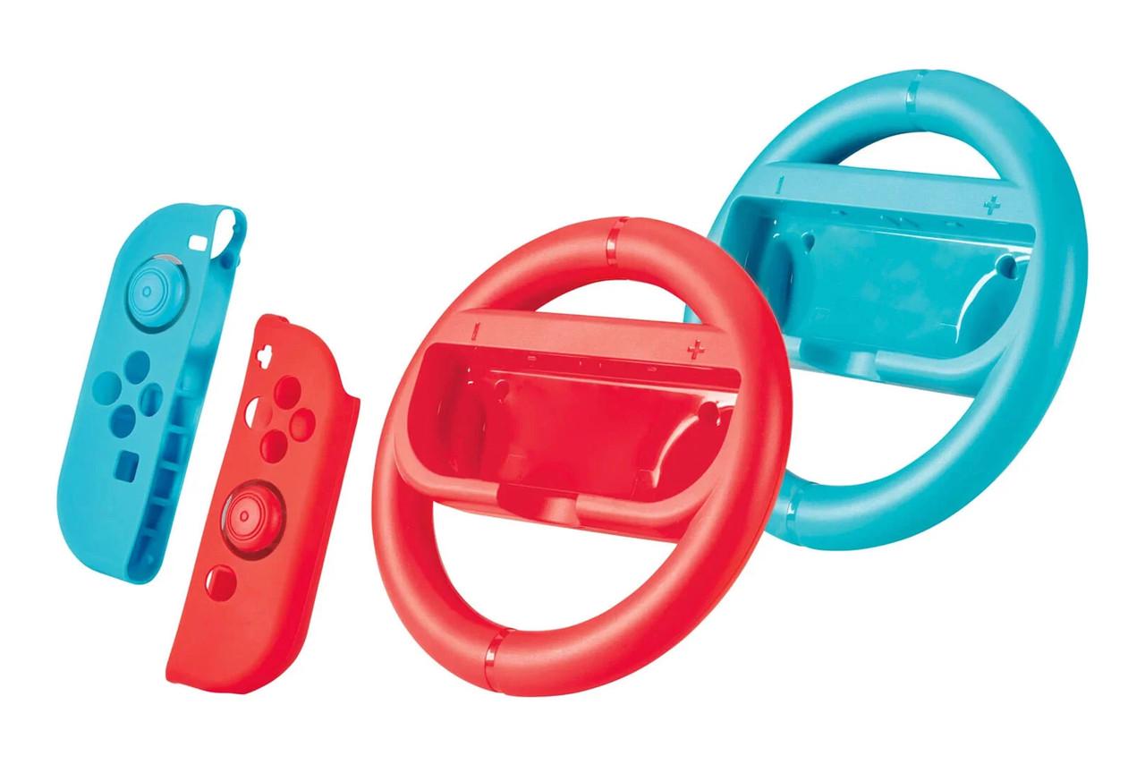 Кермо для Nintendo Switch Joy-Con із силіконовими чохлами 6 пр. Червоний/Синій (2828638649) Кермо для Nintendo Switch Joy-Con із силіконовими чохлами 6 пр. Червоний/Синій (2828638649)