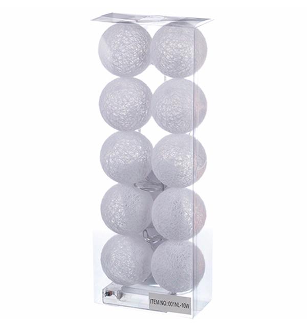 Тайские фонарики 10 шариков Белый (52221)