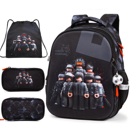 Ортопедический школьный рюкзак 3 в 1 для мальчика School Standard 38х30х18 см с Роблокс для младших классов (Full 170-81)