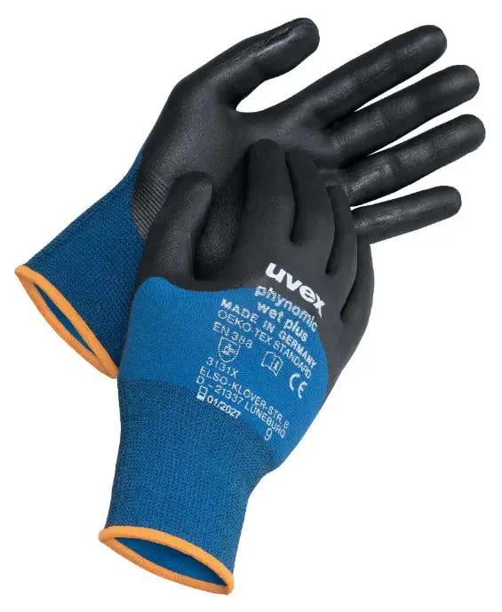 Перчатки защитные Uvex Phynomic wet plus с акваполимерным покрытием 1/2 р. 9 Синий