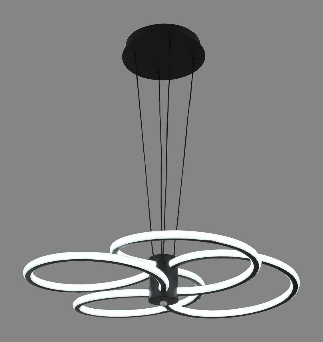 Люстра підвісна світлодіодна Valeso 104W BK Чорний (LCD3076)