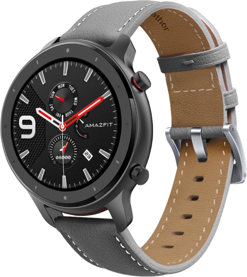 Ремешок кожаный Folsa для Amazfit GTR 47 мм Grey (31553-33)