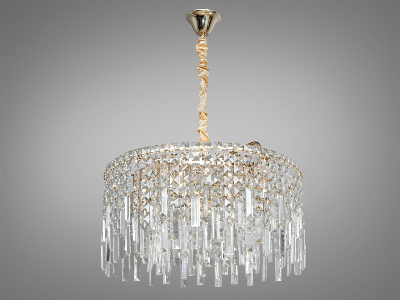 Люстра хрустальная на 15 ламп Золотой (9708-750SG)