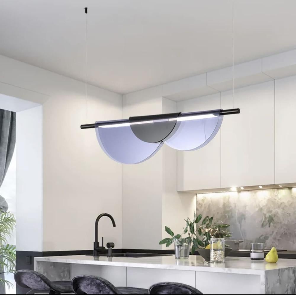 Люстра подовжена Led із графітовими пластинами 100 см (sga 21 gr)