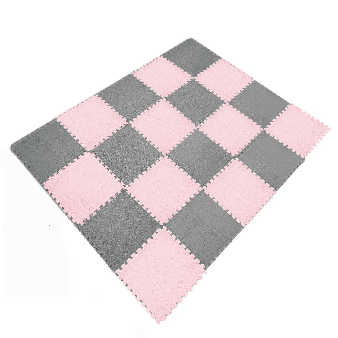 Коврик-пазл игровой с ворсом RIAS 20 пазлов 30x30 см Grey/Pink (3_05881)