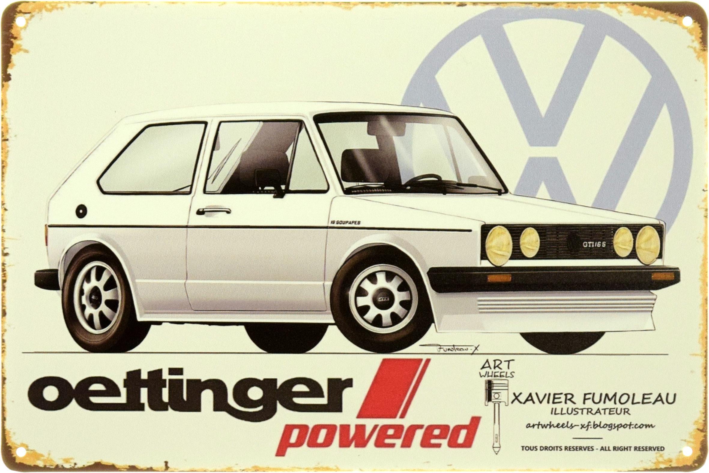 Табличка металева "Volkswagen Golf GTI Oettinger Powered" 20x30 см (ms-104111)