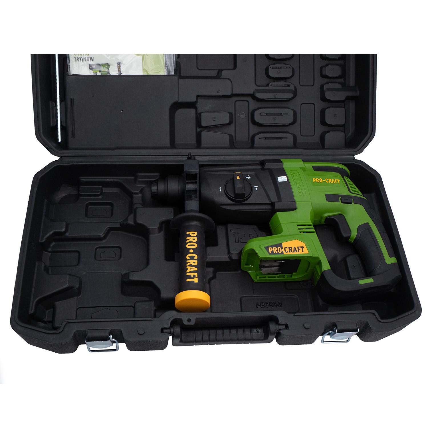 Перфоратор акумуляторний Procraft PHA40 кейс без АКБ та ЗП (030041) - фото 10 Перфоратор акумуляторний Procraft PHA40 кейс без АКБ та ЗП (030041) - фото 10