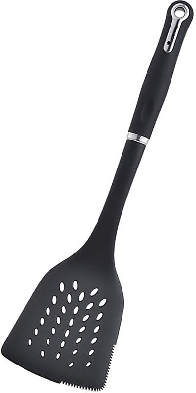 Лопатка перфорована MasterPro Foodies 35 см нейлон Чорний (BGMP-4586)