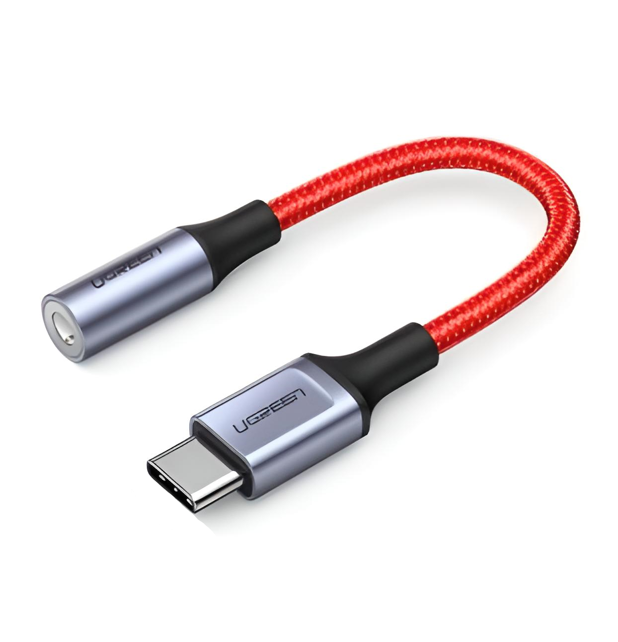Переходник Ugreen кабель Type-C-3,5 мм для наушников 10 см Red (AV142)