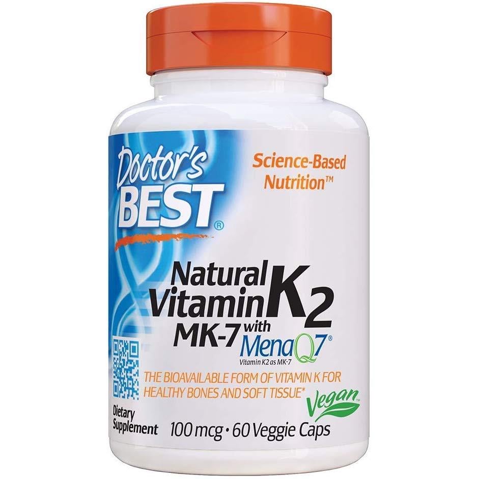 Витамин К2 7 Natural Vitamin K2 MK-7 with MenaQ7 в форме менахинона 100 mcg 60 veg капсул