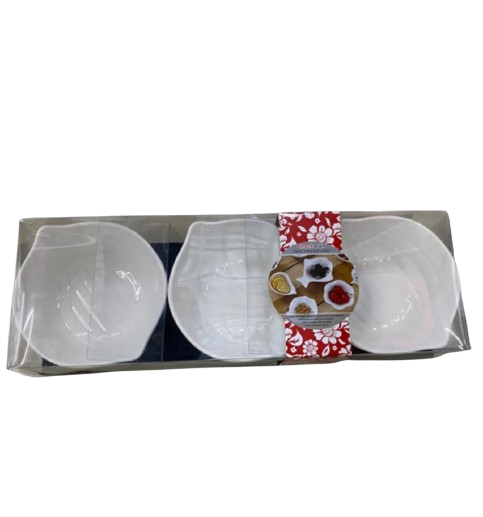 Набор соусниц Stenson фарфор 28х9,5х3,5 см 3 шт. Белый (R2R91901)