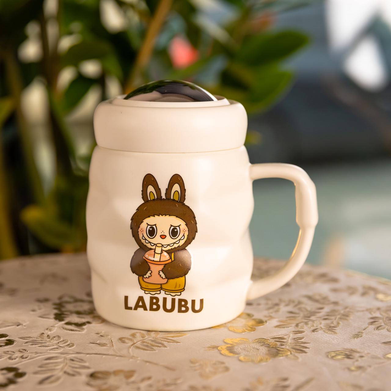 Чашка фарфоровая Labubu Chestnut Coco с крышкой 400 мл (FM-54C)