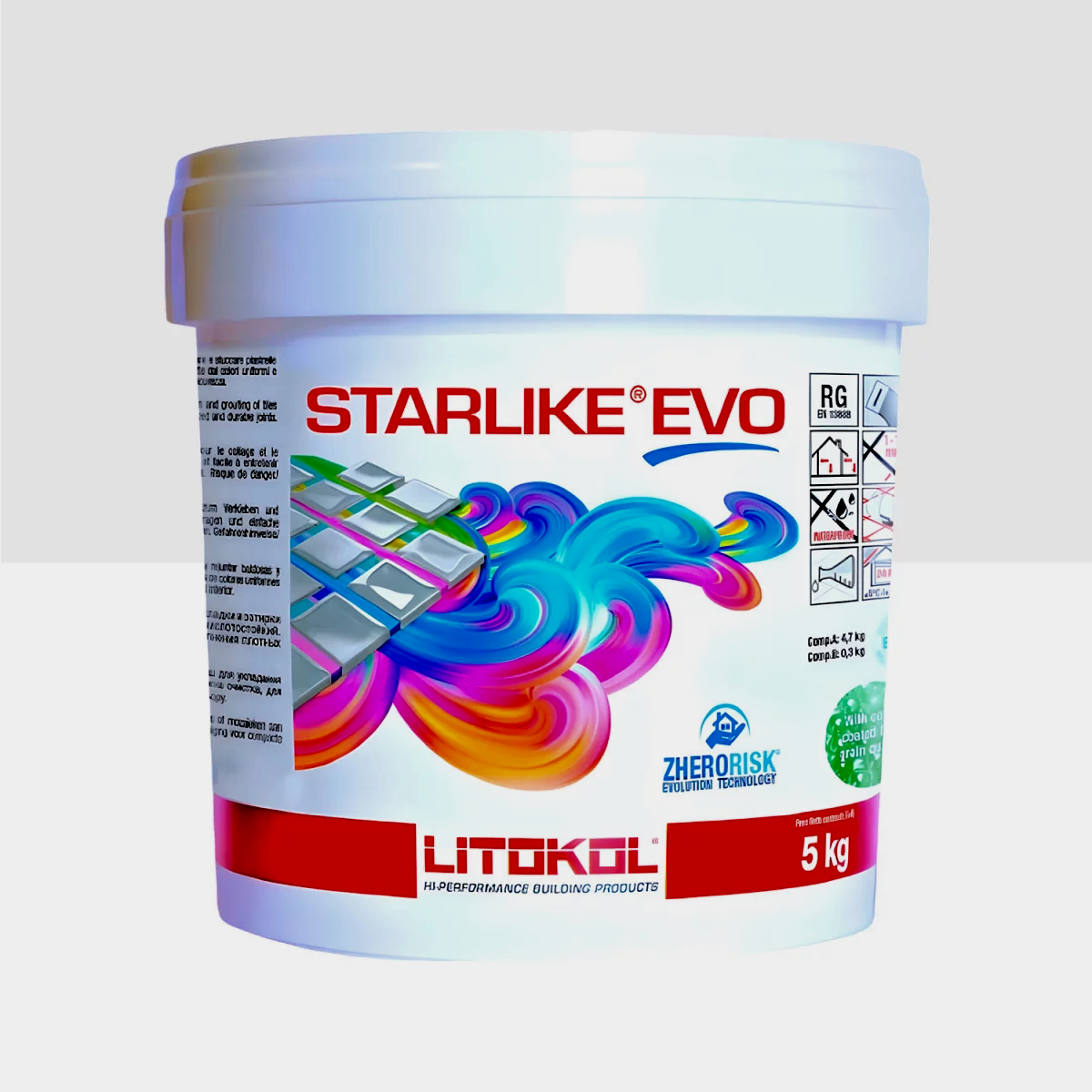 Затирка для плитки Litokol Starlike EVO 102 эпоксидная двухкомпонентная 5 кг Белый лед