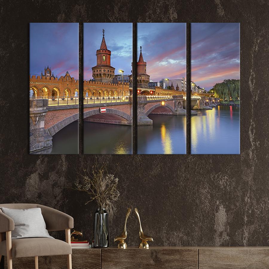 Модульная картина из 4 частей Вид на немецкий мост Обербаумбрюкк 89x53 см (344-41)
