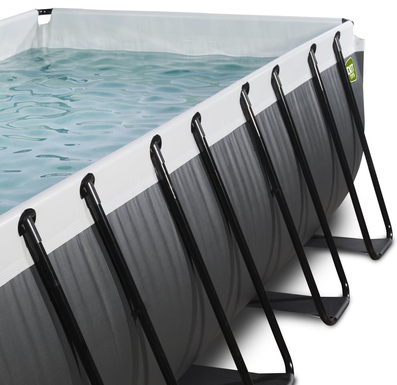 Бассейн каркасный Exit Toys с наземным куполом/нагревом воды/песочным фильтром 400х200х100 см Черная кожа (2417729372) - фото 9 Бассейн каркасный Exit Toys с наземным куполом/нагревом воды/песочным фильтром 400х200х100 см Черная кожа (2417729372) - фото 9