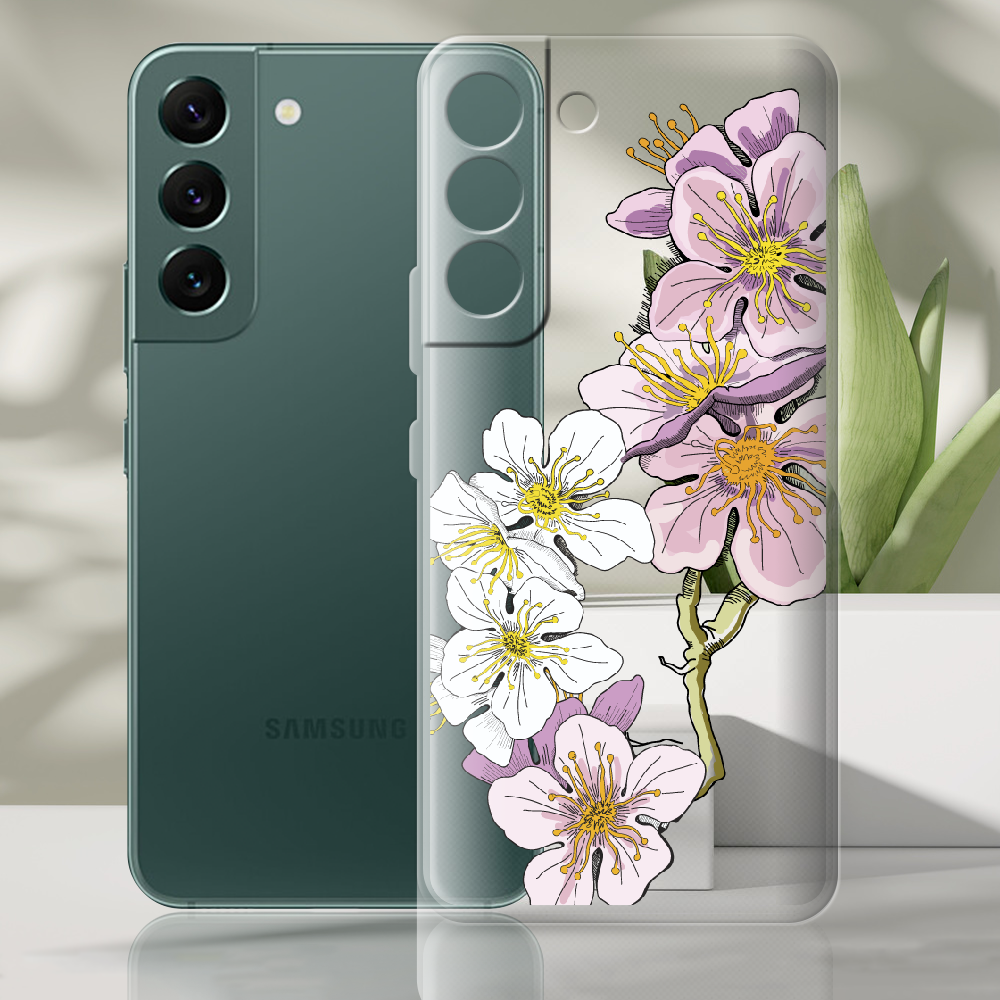 Чехол BoxFace Samsung Galaxy S22 (S901) Cherry Blossom Прозрачный силикон (44180-cc4-44180) - фото 2