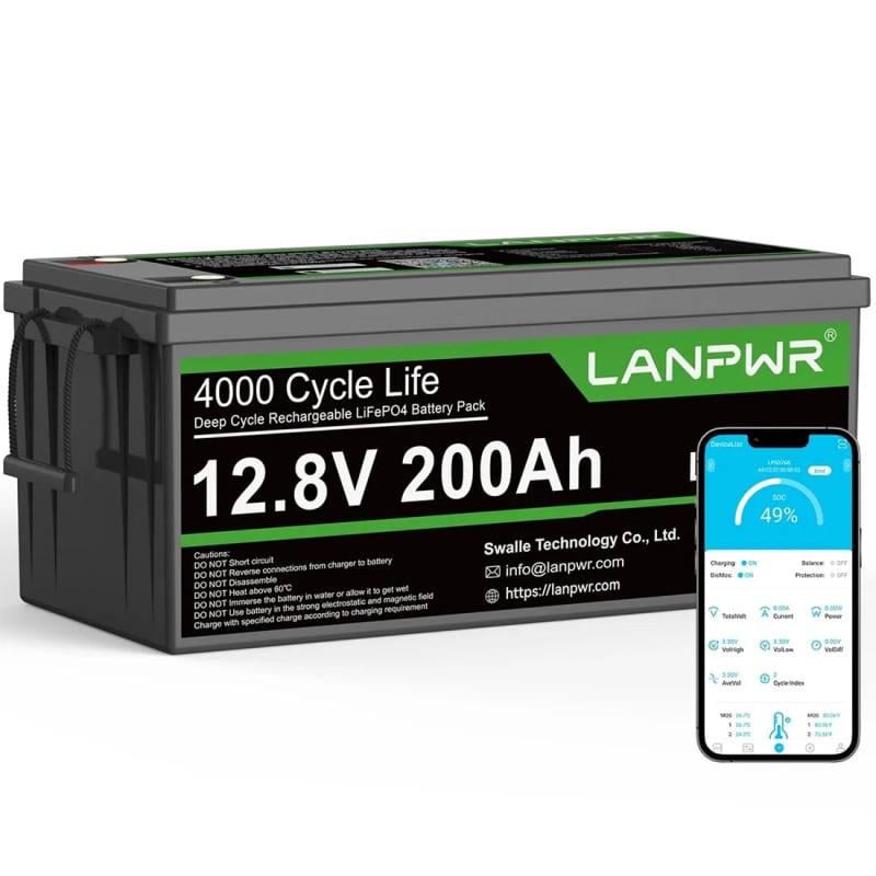 Акумулятор для ДБЖ LANPWR з Bluetooth LifePo4 200 Ah 12V 2560Wh BMS (AKBS08)