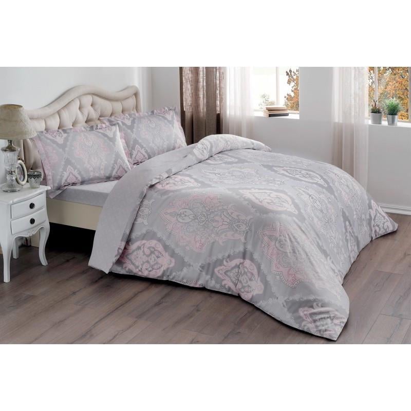 Постельное белье TAC Vales pembe v03 евро Розовый (svt-2000022207164)