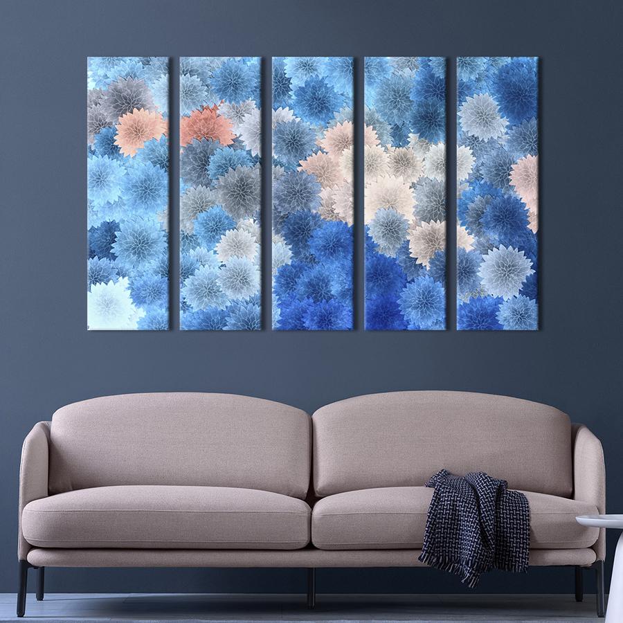 Картина на холсте Сияющие цветы хризантемы 87x50 см (918-51)