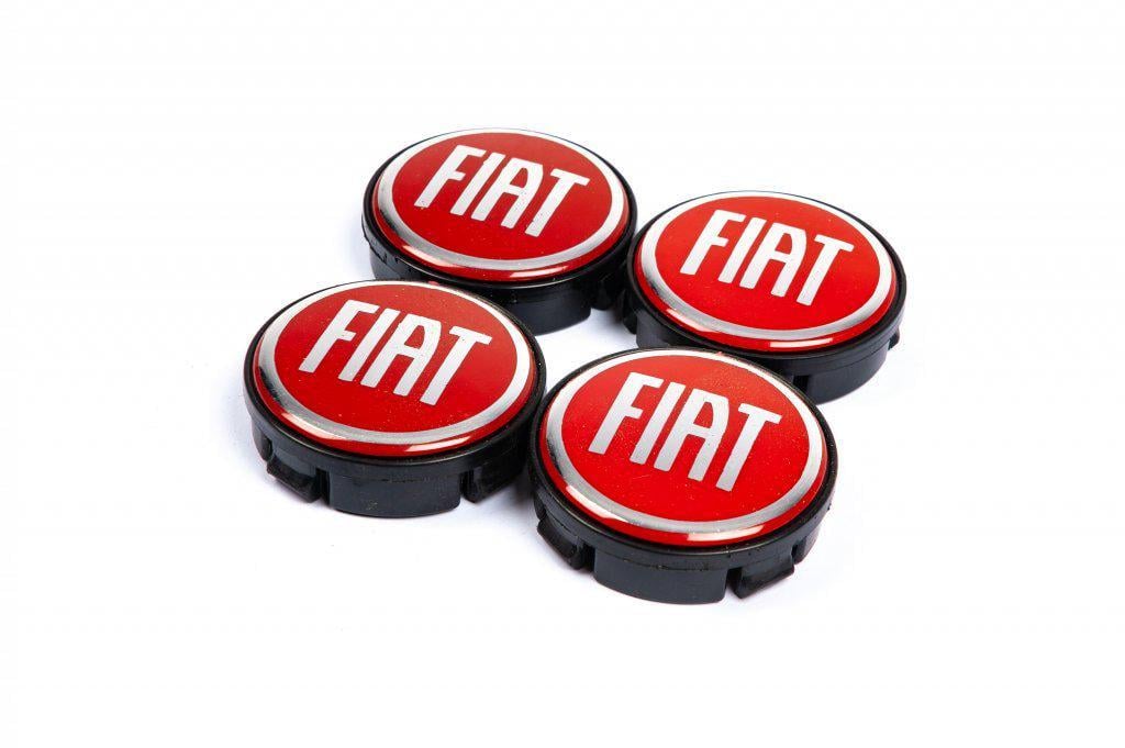 Колпачки на диски Fiat 55 мм красные 4 шт. Davs Auto 47875