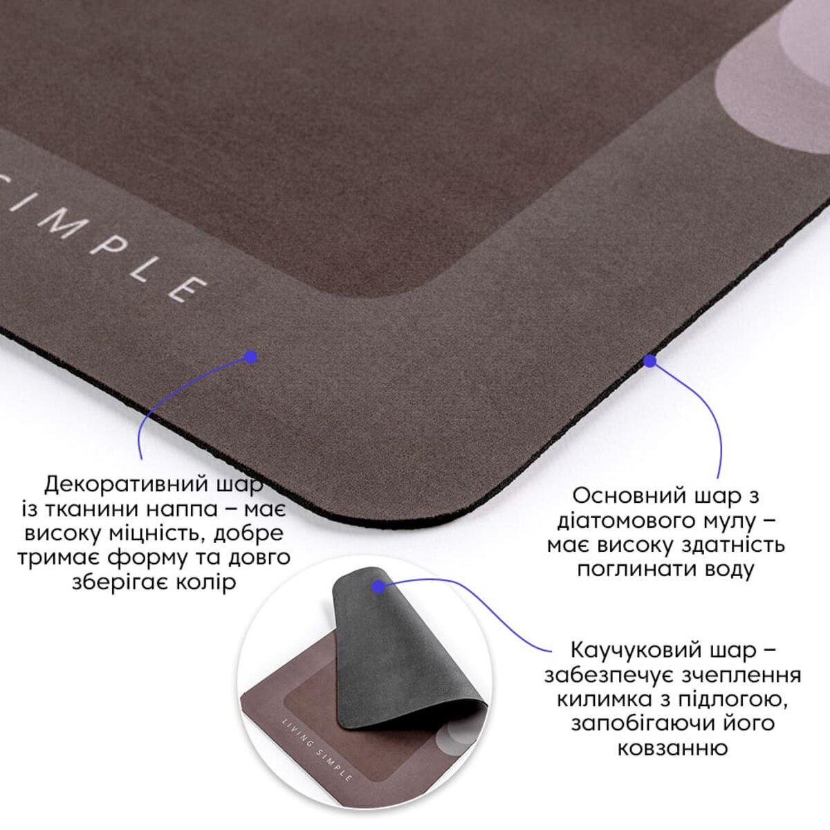 Килимок вологопоглинаючий Living Simple 38x58 см x 3 мм D (SW-00001572) - фото 2 Килимок вологопоглинаючий Living Simple 38x58 см x 3 мм D (SW-00001572) - фото 2