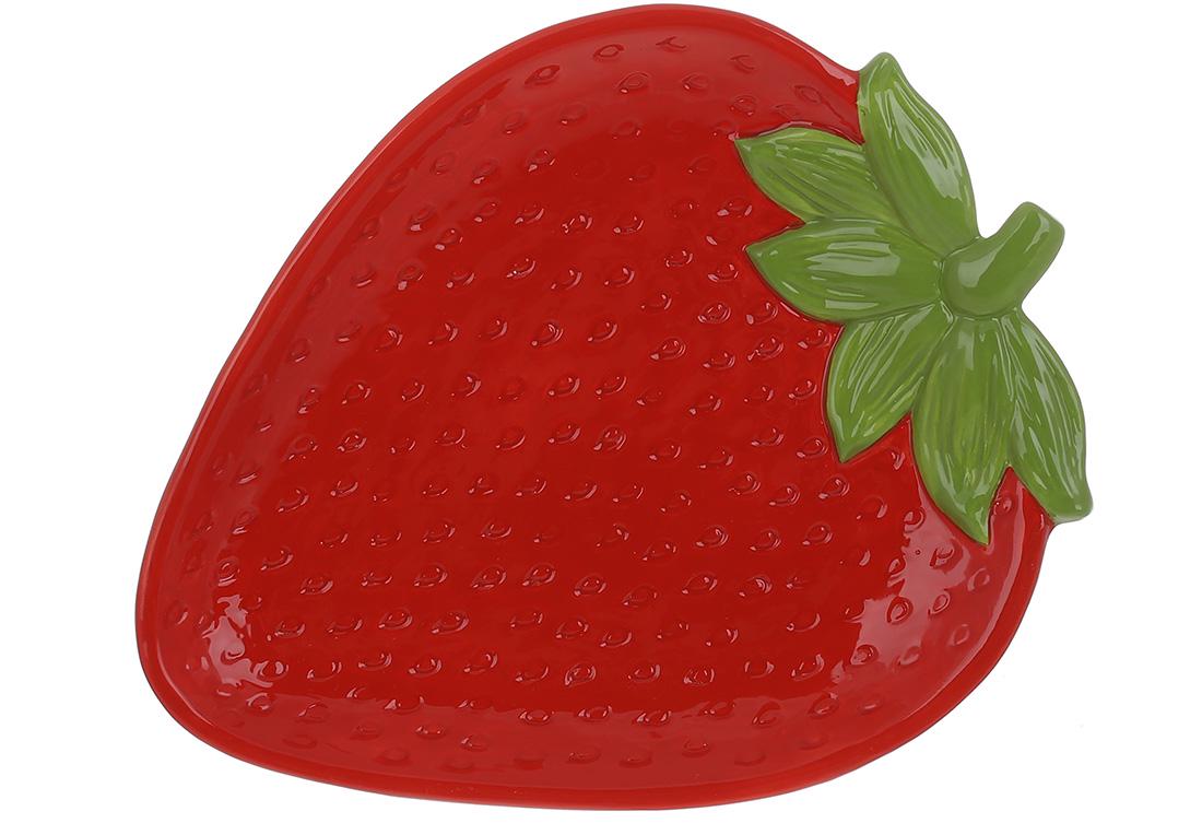 Тарелка керамическая BonaDi Strawberry 26х20,5х3 см Красный (928-049)
