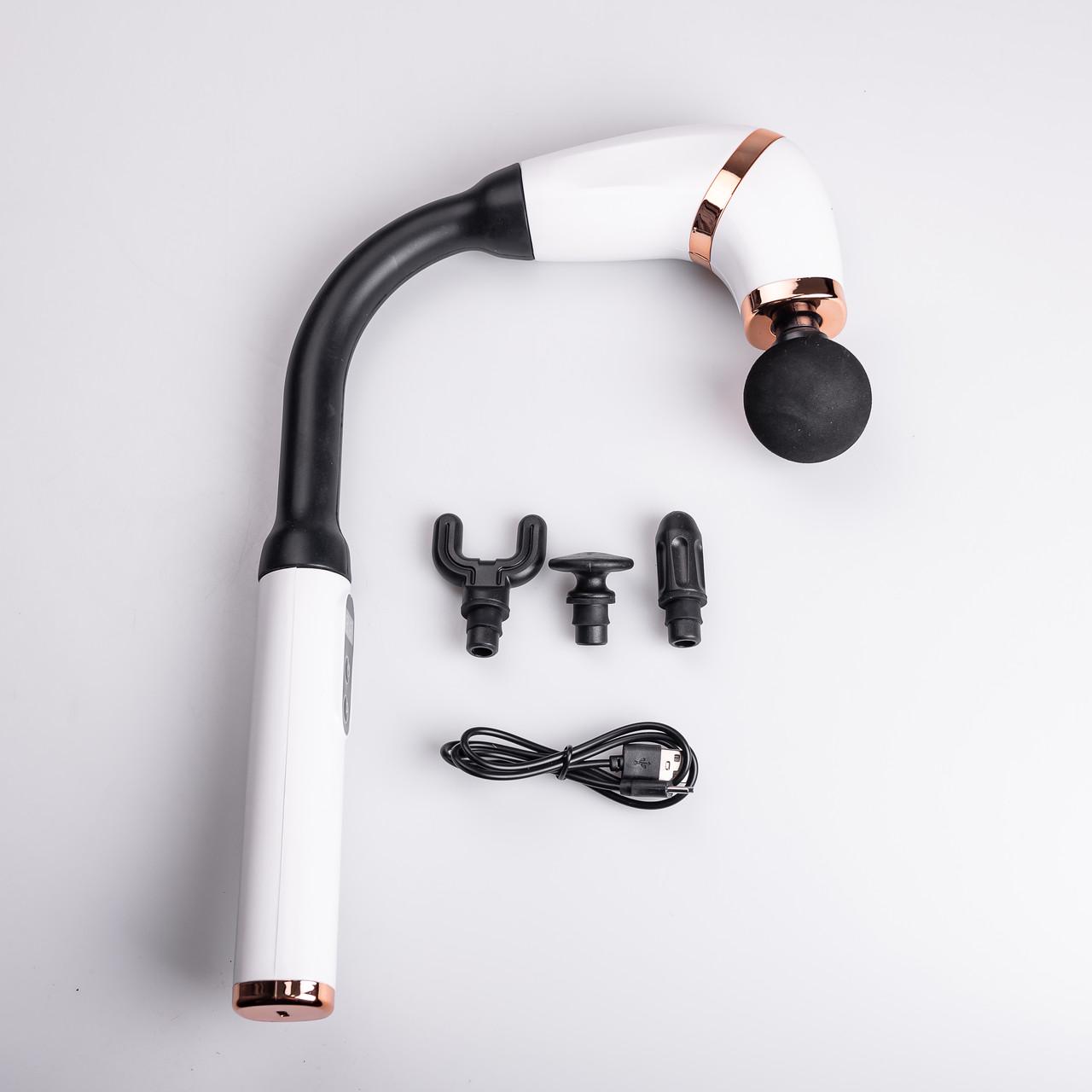 Массажер перкуссионный ручной аккумуляторный 17 Вт зарядка от USB до 3200 об/мин Белый (7214) - фото 1 Массажер перкуссионный ручной аккумуляторный 17 Вт зарядка от USB до 3200 об/мин Белый (7214) - фото 1