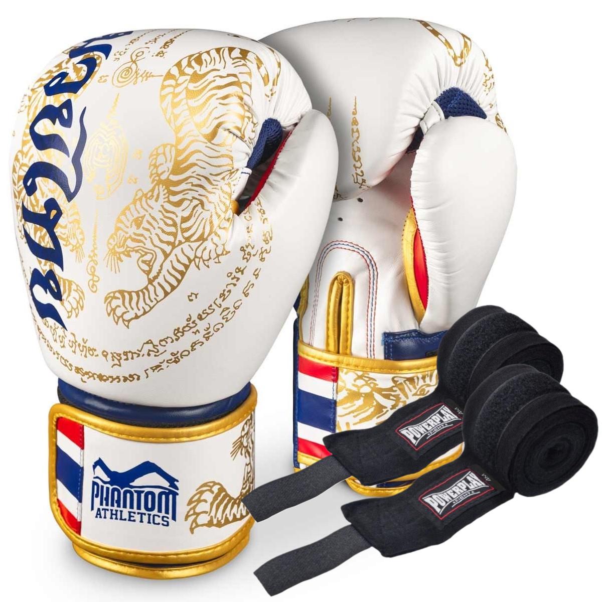 Рукавиці боксерські Phantom Muay Thai Gold Limited Edition 16 унцій з бинтами