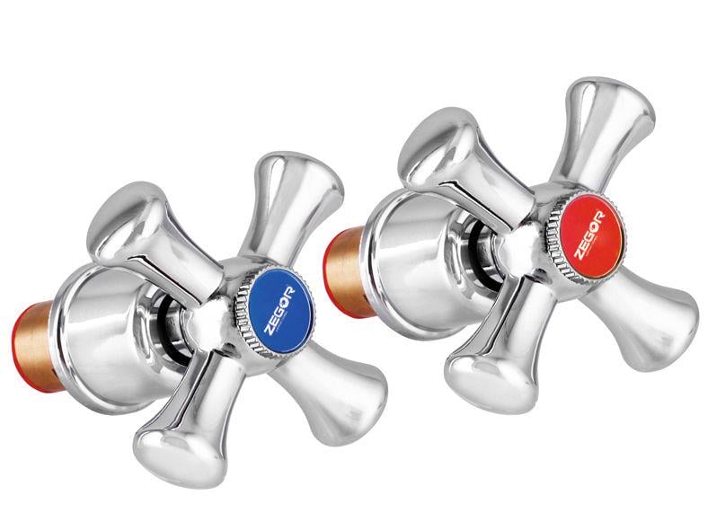 Кран-буксы с ручками Zegor Wot 827 комплект для смесителя Chrome