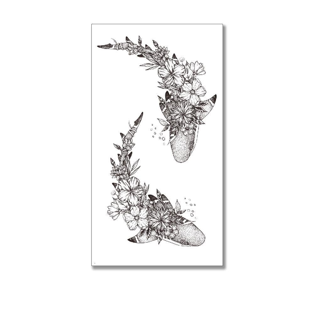 Тату тимчасове водостійке 3D велике Акула XQB-347 10х10 см (4506407) Тату тимчасове водостійке 3D велике Акула XQB-347 10х10 см (4506407)