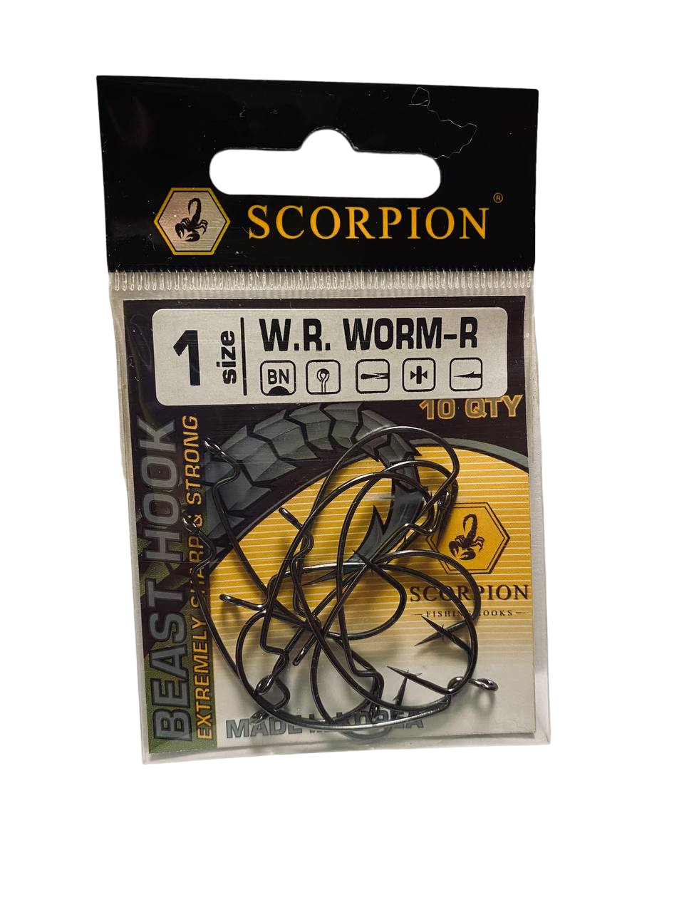 Крючок офсетный Scorpion W.R. WORM-R №1 10 шт. (3301)