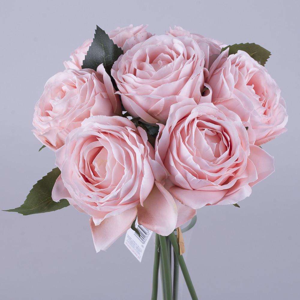 Искусственные цветы Букет роза помпонелла Пудровый (2748-6)