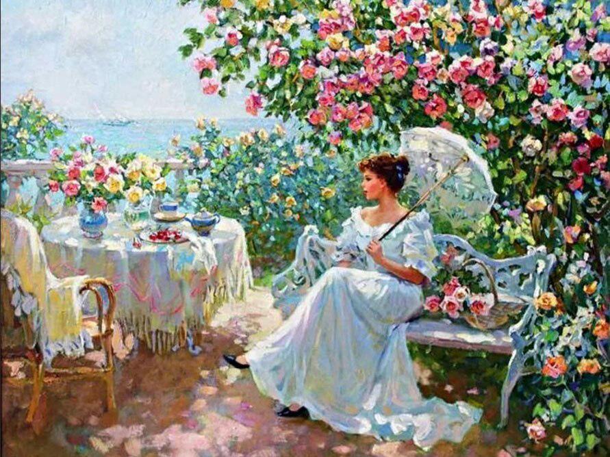Алмазная мозаика Emerald Craft Дама с кружевным зонтиком 30x40 см (23715)