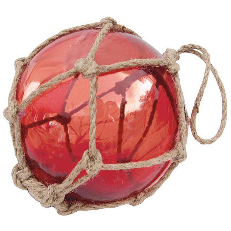 Стеклянный шар в сетке Sea Club d 18 см Красный (5838.V)