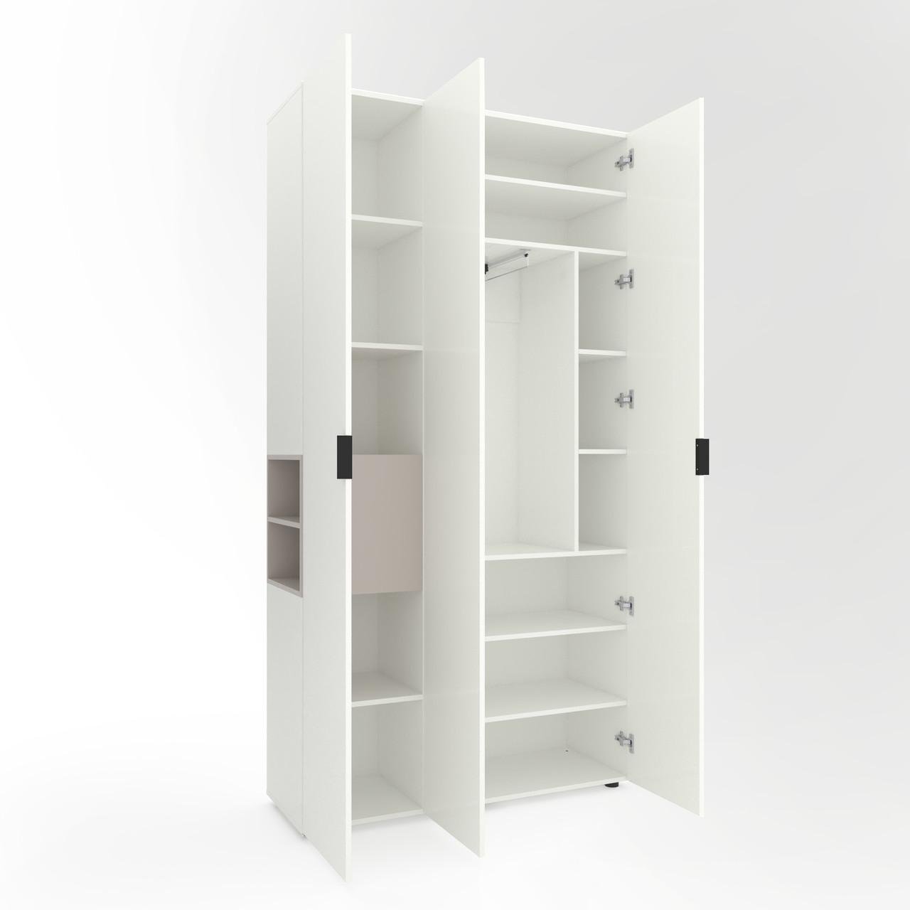 Шафа Metkas Home A015L ЛДСП 1200x420x2300 мм Білий Сніг/Кашемір