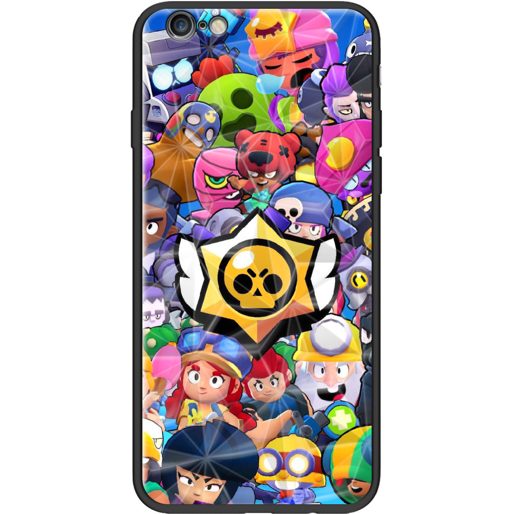 Чехол Boxface iPhone 6 Brawl Stars Черный силикон с призмой (24523-up2389-37854)