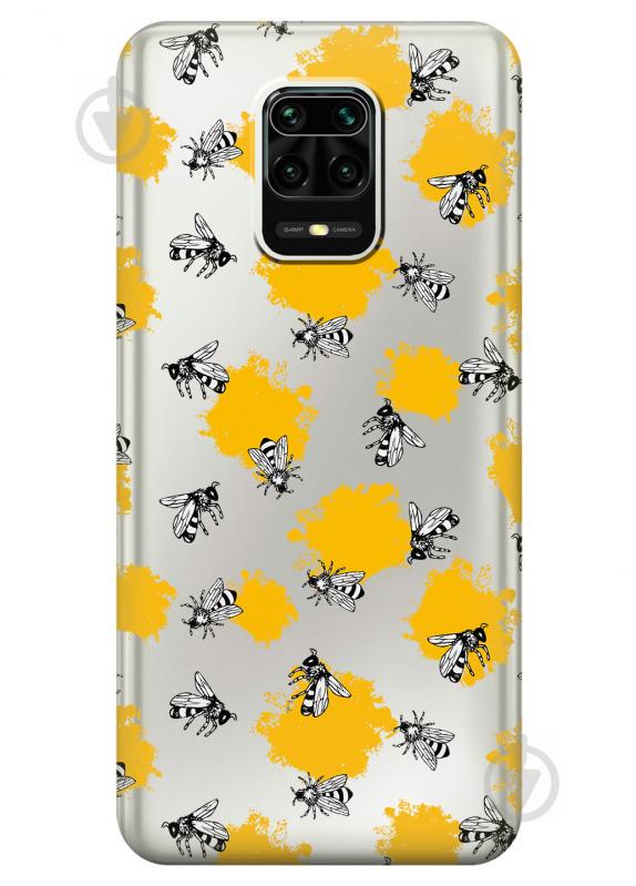 Силиконовый чехол iSwag для Xiaomi Redmi Note 9 Pro Max Пчелы (KS2477)