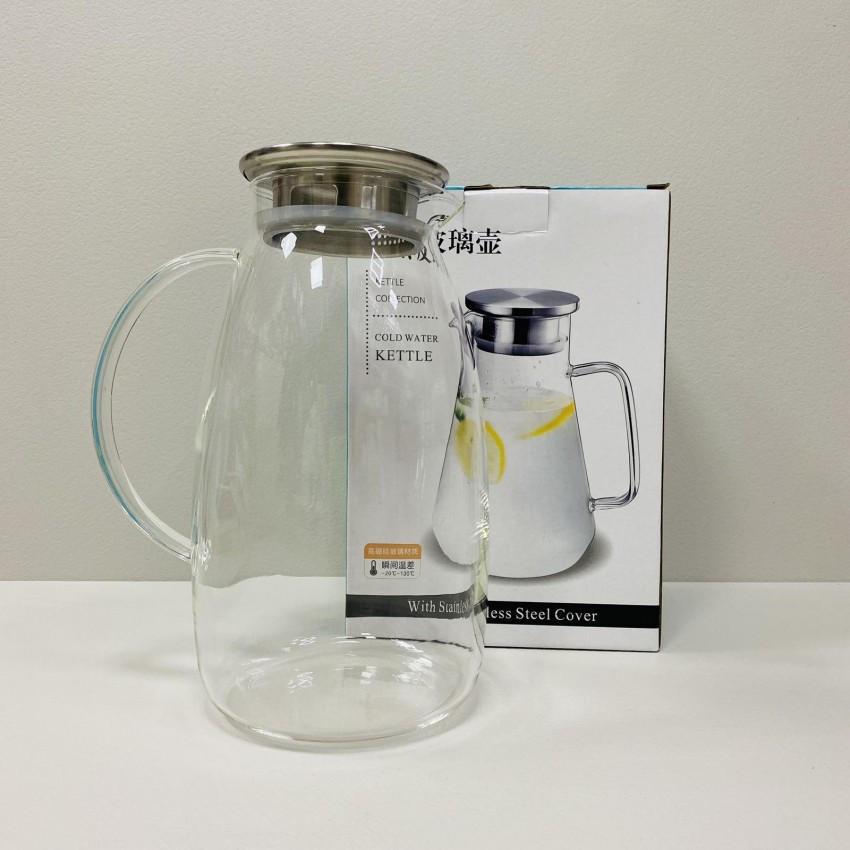 Кувшин стеклянный Stenson R92796 с металлической крышкой 2,2 л (2269537552) - фото 3